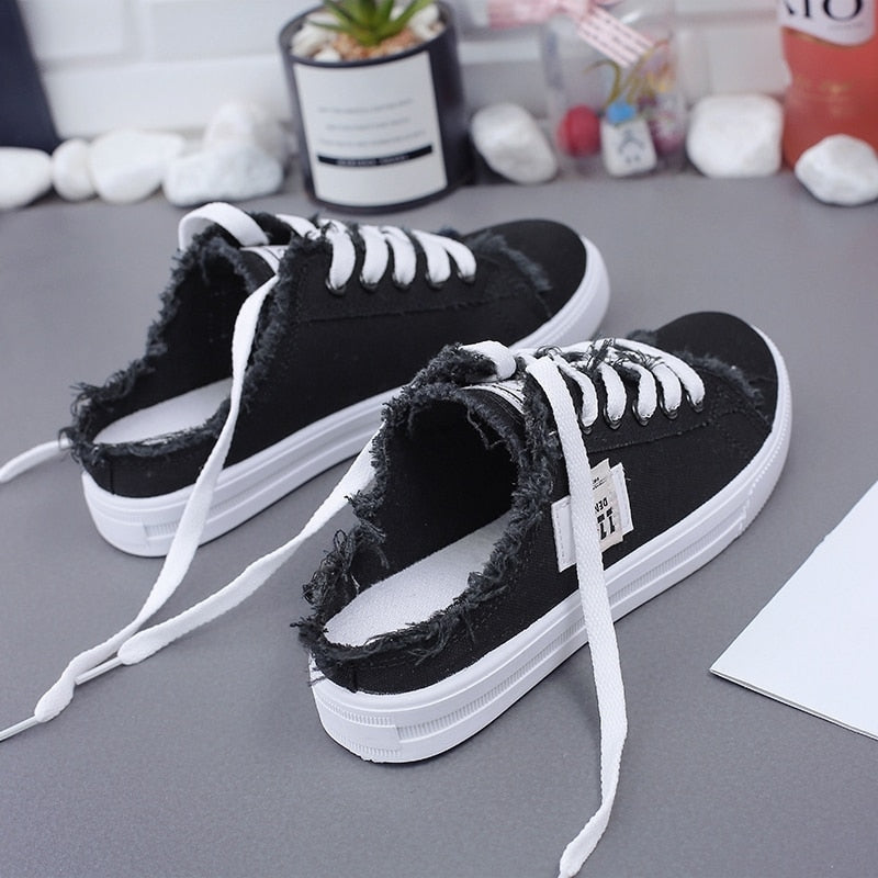 Canvas Shoes low upper flat sneakers women