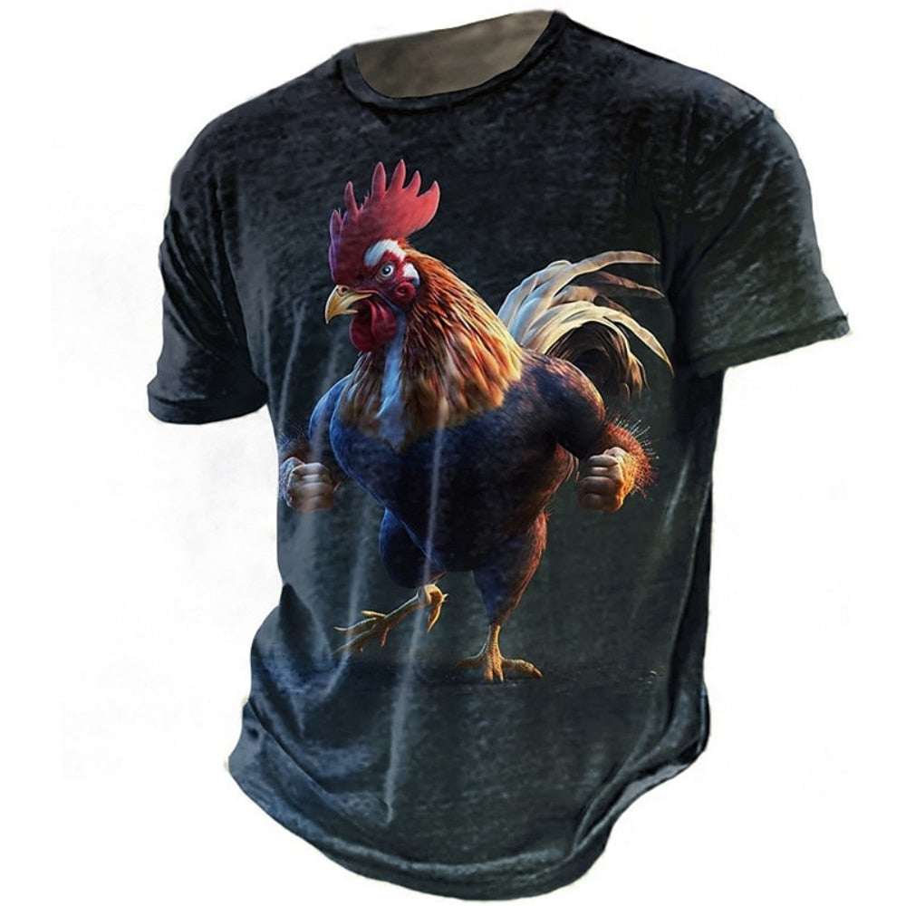 Rooster 3d Print Funny Unisex T-shirt - myfunfarm