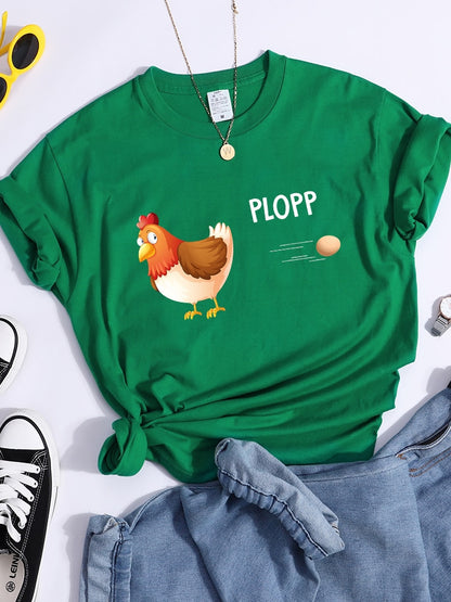 Funny T-Shirt Chicken Plopp