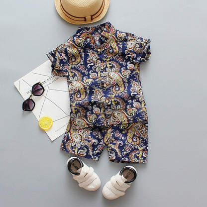 1-6 Year Children Set Hawaiian shirt and Shorts Floral Printed - myfunfarm