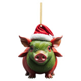 2D Funny Piggy Images Christmas Ornaments Decoration Home New Year