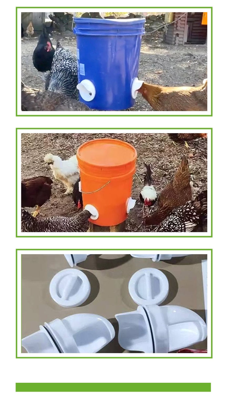 DIY Chicken Pro Feeder Pigeon Feeder Port Gravity Feed Plastic Kit Buckets Barrels Bins Troughs Farm Poultry Feeding Supplies - myfunfarm