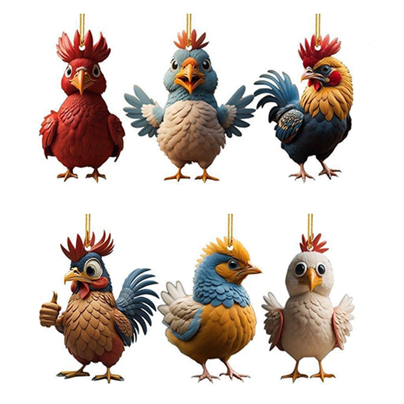 Cute Cartoon Chicken Christmas Ornament Decoration
