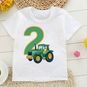 T Shirt for kid Farmer Tractor 1-9 Years Old Happy Birthday Gift