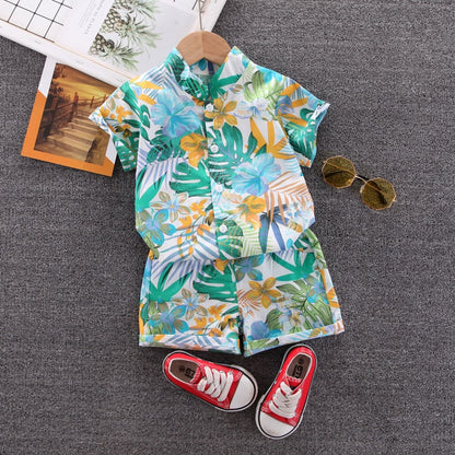 1-6 Year Children Set Hawaiian shirt and Shorts Floral Printed - myfunfarm