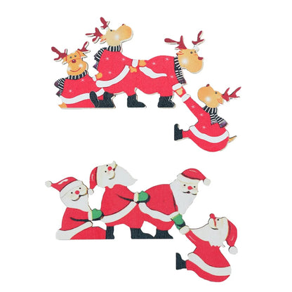 Christmas Decoration Wooden Santa Claus Elk