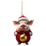 2D Funny Piggy Images Christmas Ornaments Decoration Home New Year