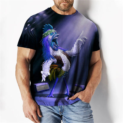 Rooster 3d Print Funny Unisex T-shirt - myfunfarm