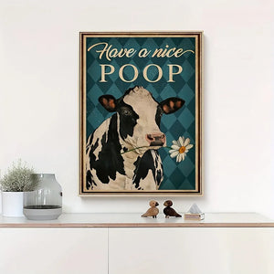 Have A Nice Poop Cow Canvas print Wall Art Funny Pictures Home Decor