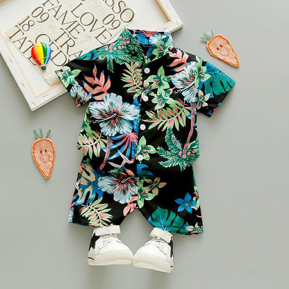 1-6 Year Children Set Hawaiian shirt and Shorts Floral Printed - myfunfarm