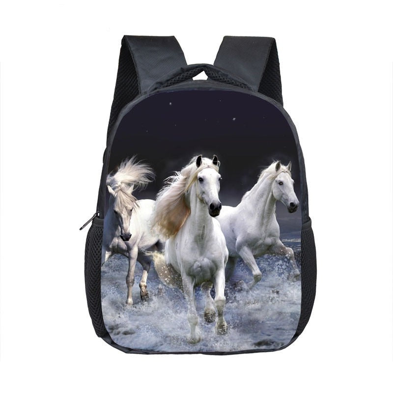 Horse Print Backpack Children School Bags