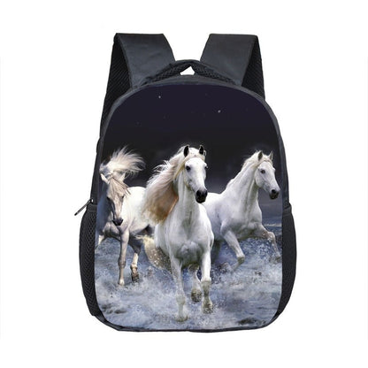 Horse Print Backpack Children School Bags