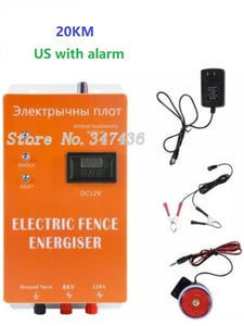 5KM/10/20KM Electric Fence Solar pulse Charger Controller Animal Horse Cattle Poultry Farm Shepherd Alert Livestock Tool