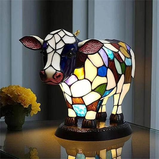 Retro Animal Table Lamps Indoor Lighting with Electronic Light Bulb USB Powered Bedside Lampshade Night Lights For Living Room