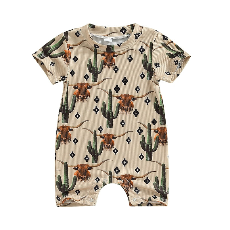 Summer Toddler Newborn Baby Boy Girl Clothing 0-18M Cattle Letter Print - myfunfarm