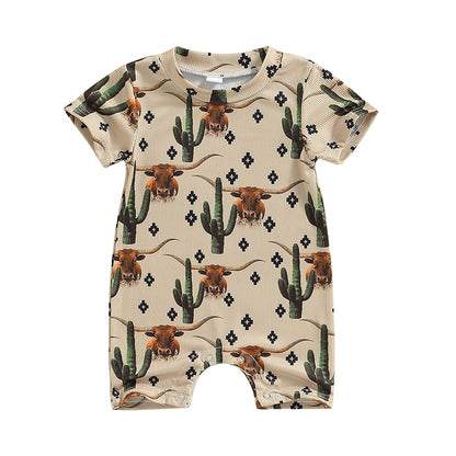 Summer Toddler Newborn Baby Boy Girl Clothing 0-18M Cattle Letter Print - myfunfarm