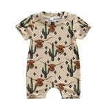 Summer Toddler Newborn Baby Boy Girl Clothing 0-18M Cattle Letter Print