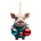 2D Funny Piggy Images Christmas Ornaments Decoration Home New Year