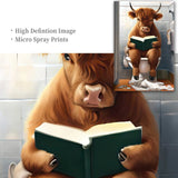 Highland Cow Bathroom Toilet Art Poster Funny