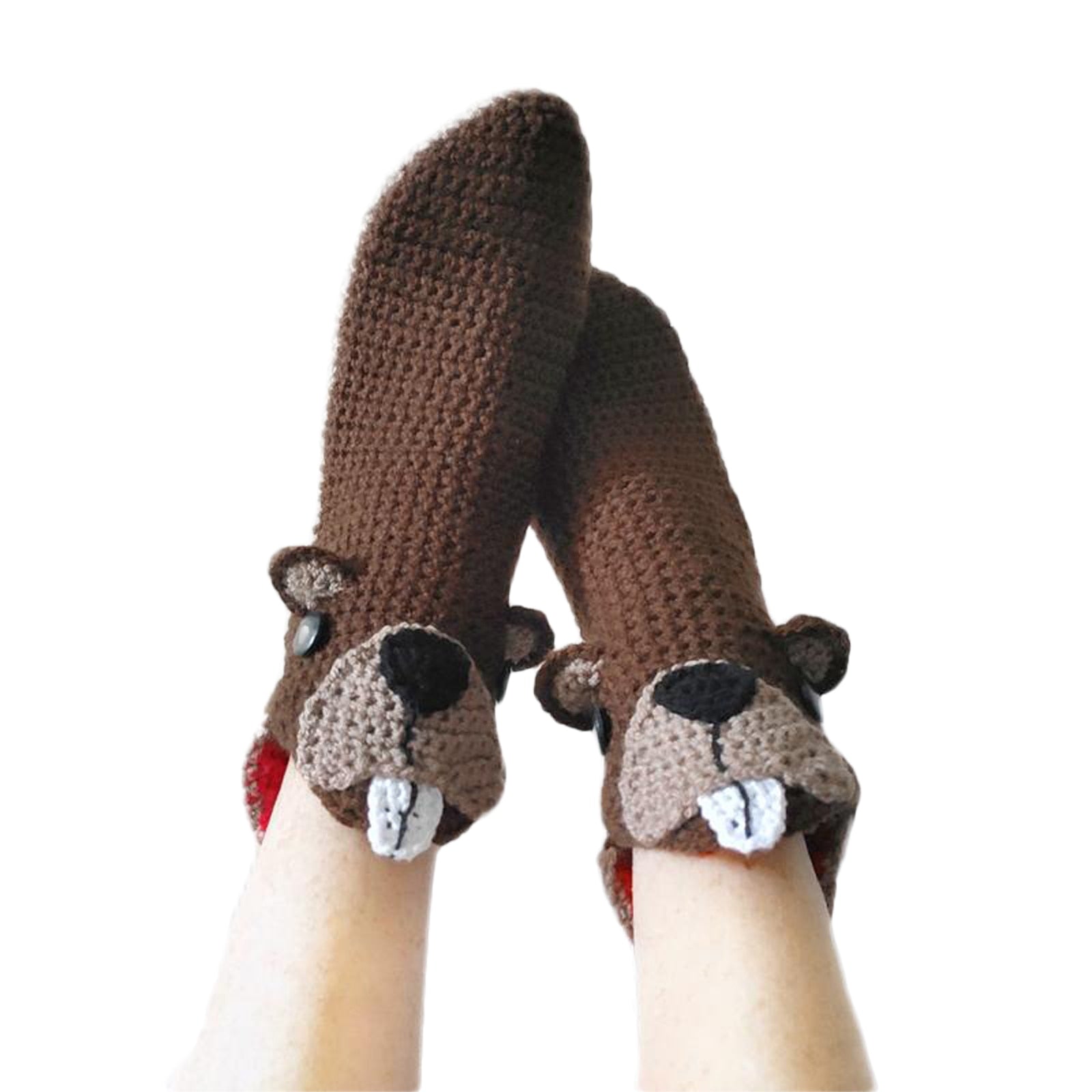Winter Knitting Hand Crochet Women's Socks 3D Animals - myfunfarm