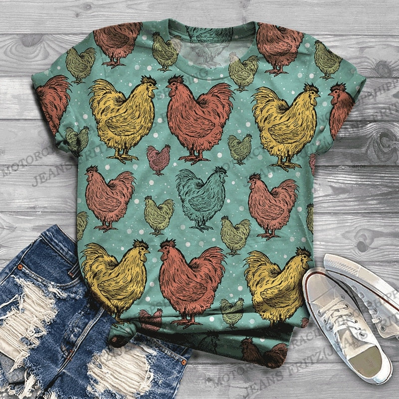 Chicken 3d Print Unisex T-shirt