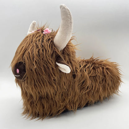 Highland Cow Fashion Plush Slippers, Fluffy Cute Warm for Winter Soft Cozy Indoor