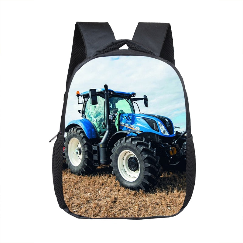 Farm Tractor Print Backpack Children School Bags