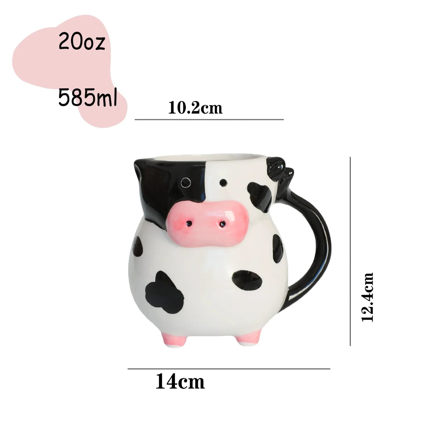 Cartoon Cow Ceramic Mug for cow lovers