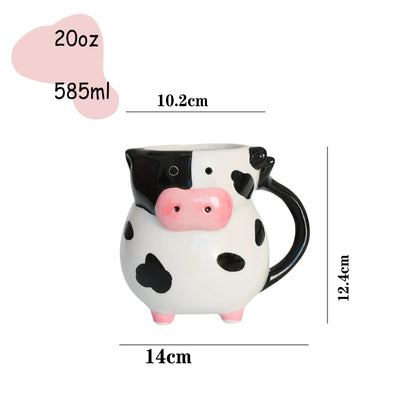 Cartoon Cow Ceramic Mug for cow lovers
