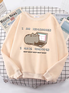 I Am Programmer I Make Computer Funny Sweatshirt for Cat Lovers