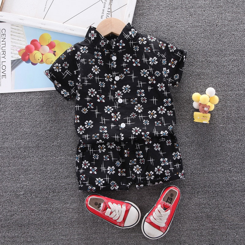 1-6 Year Children Set Hawaiian shirt and Shorts Floral Printed - myfunfarm