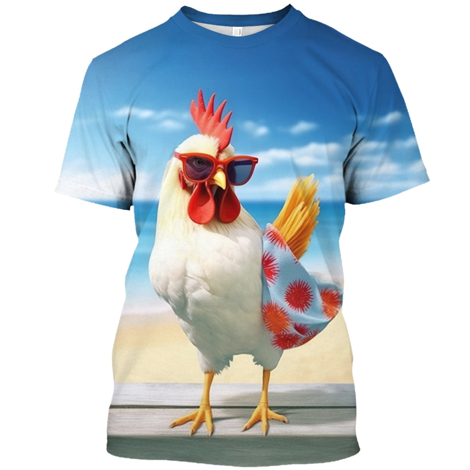 Rooster 3d Print Funny Unisex T-shirt