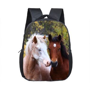 Horse Print Backpack Children School Bags