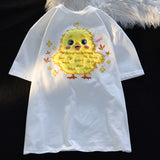 Cute Chick Embroidered Short Sleeve T-shirt Women's