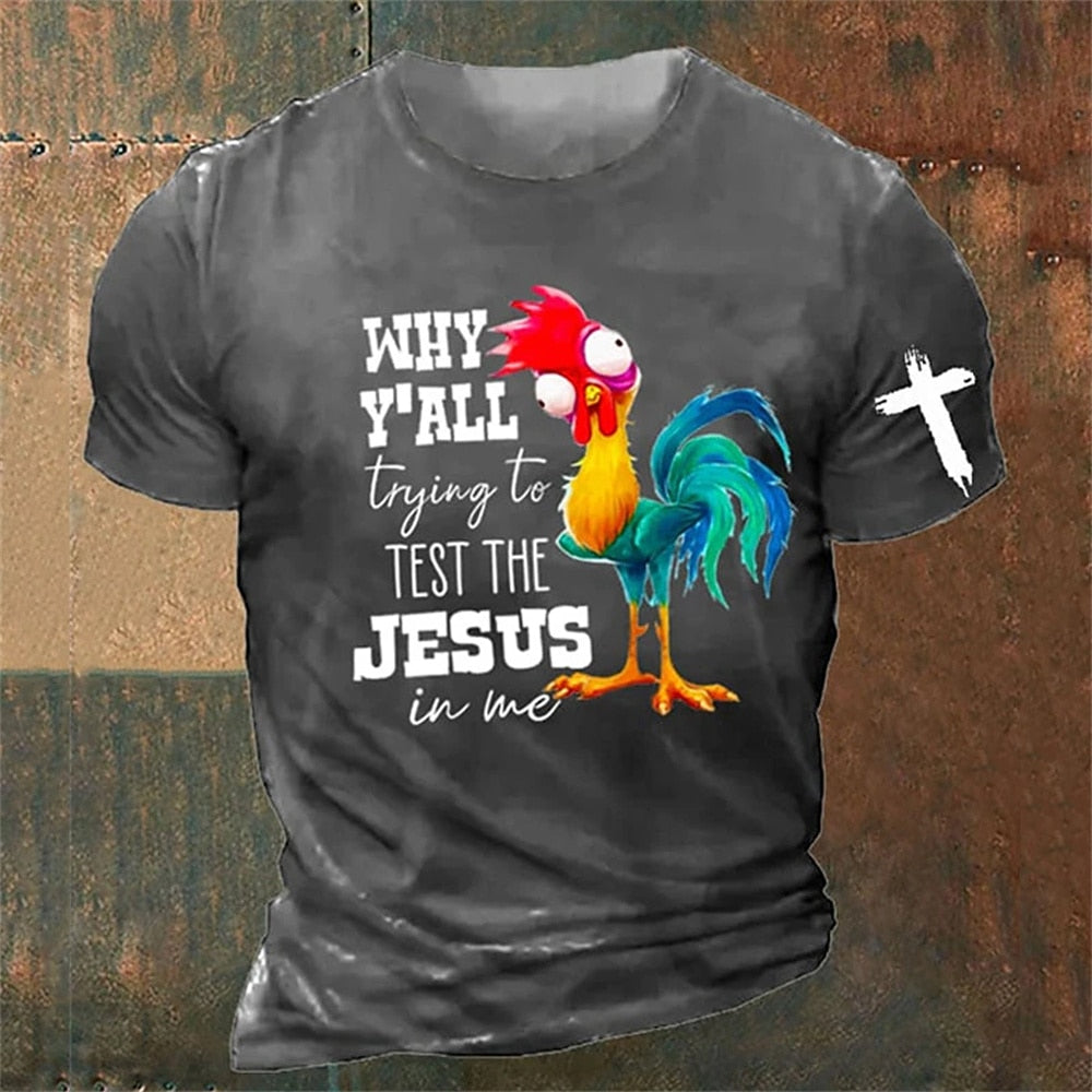 Rooster 3d Print Funny Unisex T-shirt - myfunfarm