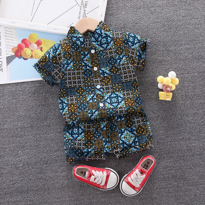1-6 Year Children Set Hawaiian shirt and Shorts Floral Printed - myfunfarm