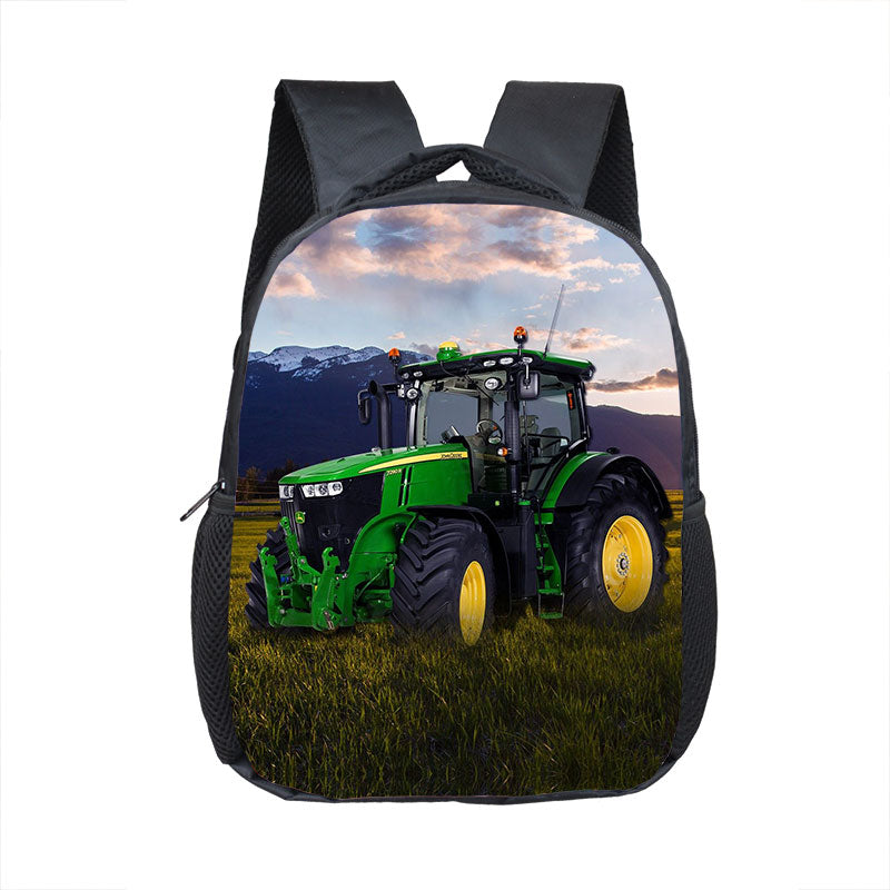 Farm Tractor Print Backpack Children School Bags