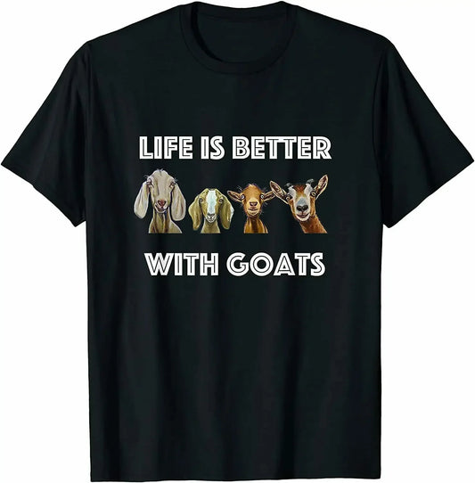 Life Is Better with Goats  T-shirts for Goat Lovers - myfunfarm