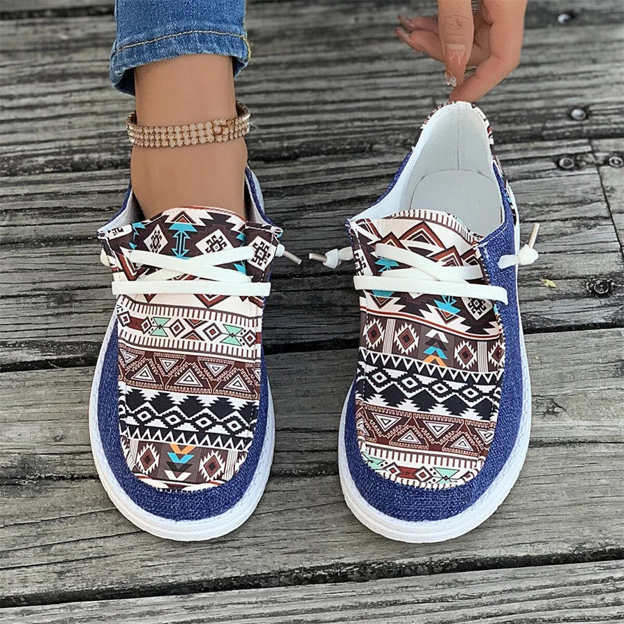 Boho pattern Women's Shoes Casual Comfortable Vintage - myfunfarm
