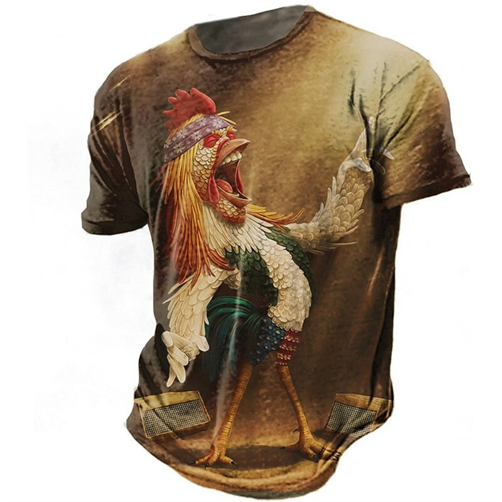 Rooster 3d Print Funny Unisex T-shirt