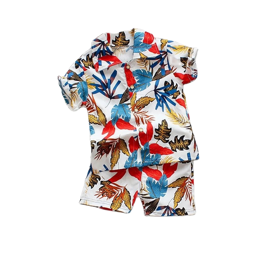 1-6 Year Children Set Hawaiian shirt and Shorts Floral Printed - myfunfarm