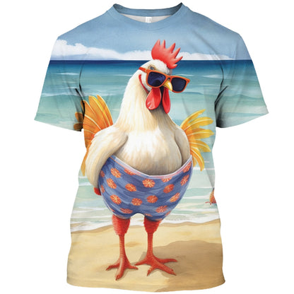 Rooster 3d Print Funny Unisex T-shirt