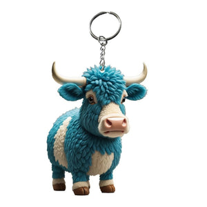 Cow Cartoon Cute Car Keychain ornaments