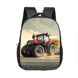 Farm Tractor Print Backpack Children School Bags