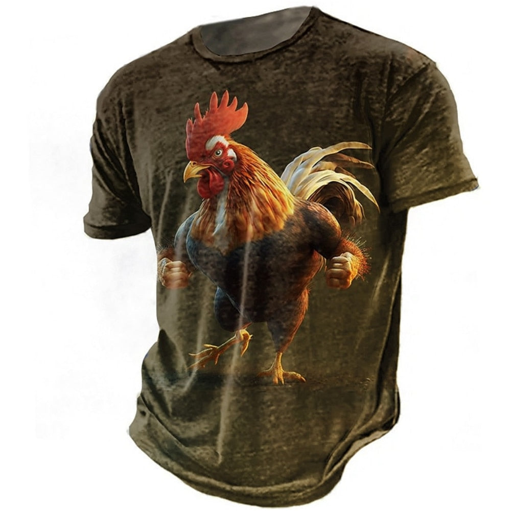 Rooster 3d Print Funny Unisex T-shirt - myfunfarm