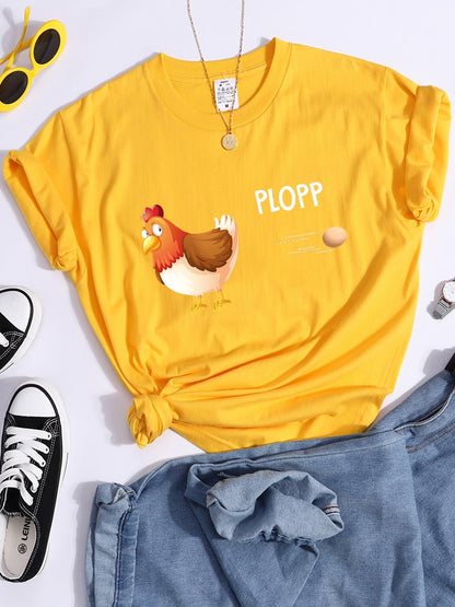 Funny T-Shirt Chicken Plopp