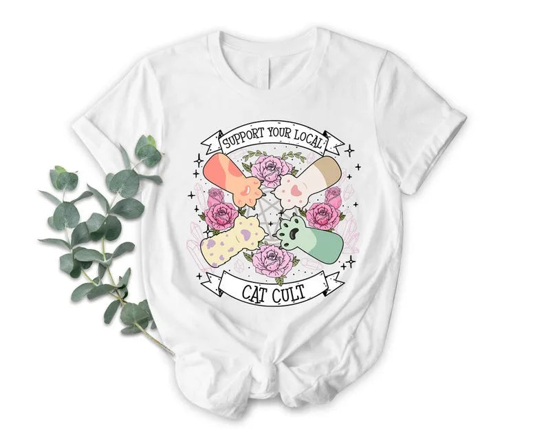 Support Your Local Cat Cult  Funny Tees for Cat Lovers - myfunfarm