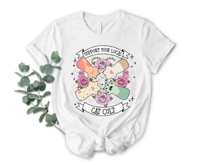 Support Your Local Cat Cult  Funny Tees for Cat Lovers - myfunfarm