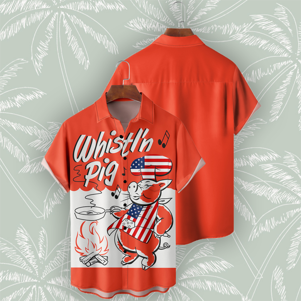 Pig Cartoon Hawaiian Shirts