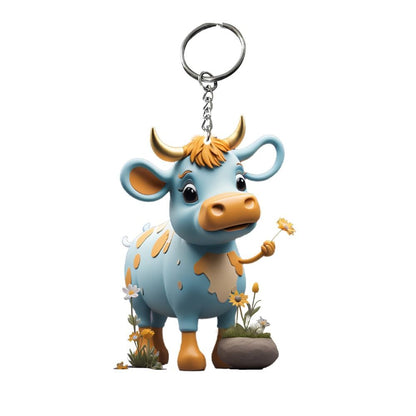 Cow Cartoon Cute Car Keychain ornaments - myfunfarm